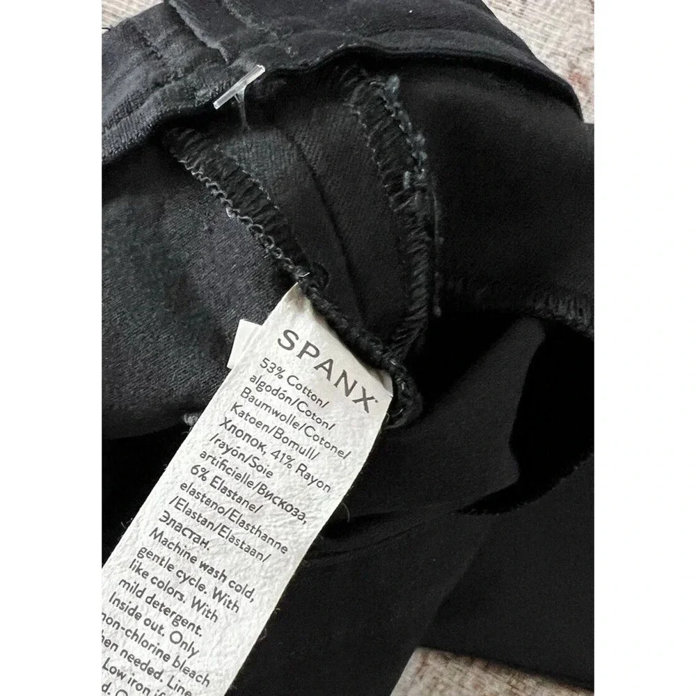 Spanx Polished Ankle Slim Black Pants Straight Womens Peite Size XS - Picture 4 of 10